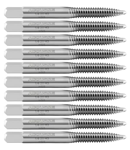 Machos de roscar 1/4-20 NC HSS Accusize Tools evitan roturas gracias a su punta espiral H3 ANSI
