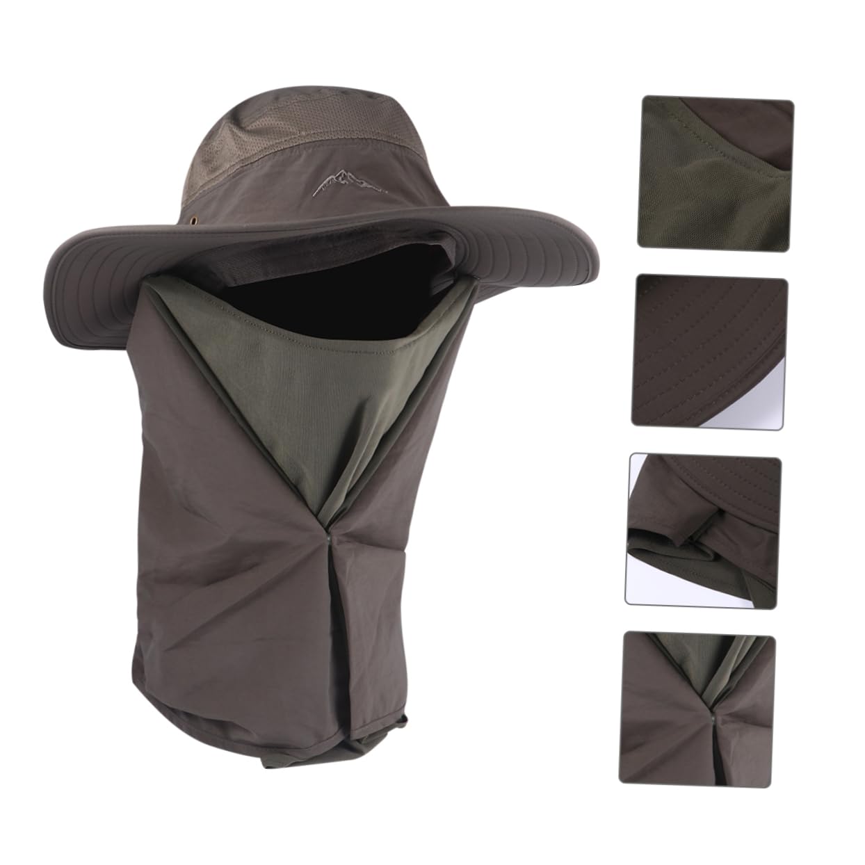 Cappello da Pescatore Anti-uv Verde in Nailon per Pesca e Trekking