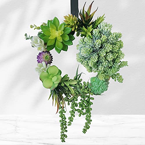 Winlyn 16 Pcs Unpotted Textured Artificial Succulents Plants Bulk Assorted Faux Realistic Hanging Succulents Aloe Hops Cactus Picks In Different Green For Pots Arrangement Wedding Centerpieces Decor #TOP1