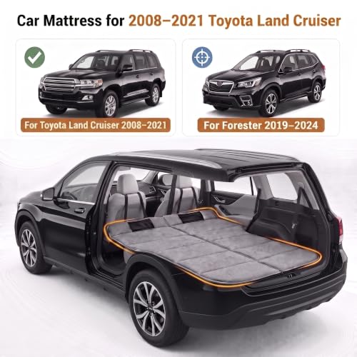 Image of Car Mattress for 2008-2021 Toyota Land Cruiser, Upgraded Non-Inflatable Thickened Foam SUV Car Camping Mattress, Foldable Trunk Sleeping Pad Car Bed Mattress for Road Trips Camping Travel