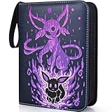 Card Binder for Pokemon Cards 4-Pocket (440 Pockets), Card Holder Binder for TCG Cards and Sports Trading Cards, Card Games Collection Case Book with 55 Removable Sleeves,Trading Card Games Kids Toys