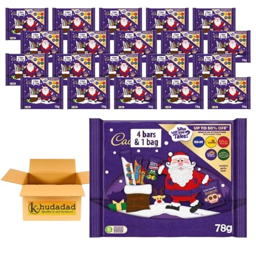 Christmas Chocolate Selection Pack 78g | Festive Selection Boxes for Kids & Adults | Perfect Stocking Fillers, Party Treats & Christmas Gifts | Classic Mini Chocolate Variety (20x)