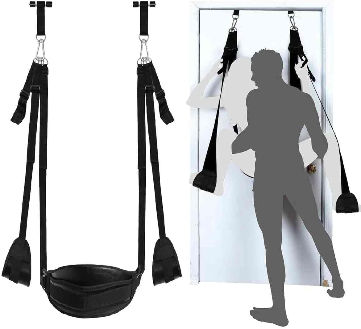 Pure Romance Toys Door Swing Frequent Flyer Door Mounted Position Support Over The Door Swing for Adults Couples Accessories for Bedroom Sex Furniture Slingshot Swing for Adults Doorway Sweatshirt