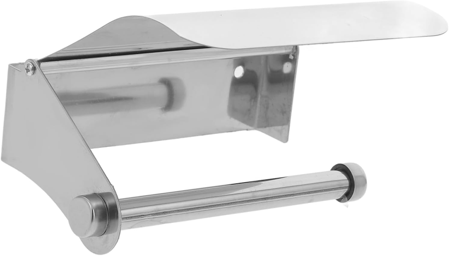 Stainless Steel Toilet Paper Holder with Shelf, Wall - Mount Bathroom Tissue Roll Holder for RV, Camper, Bathroom Organization