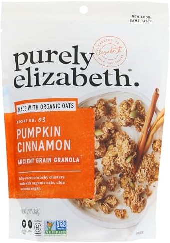 Purely Elizabeth Pumpkin Cinnamon Ancient Grain Granola 12 Ounce Bag - Single Pack