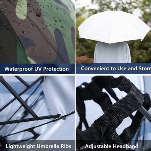 Generic USYLD-15-16 Umbrella Hat For Adult, 36.2 Inch Diameter Fishing Umbrella Hat Folding Adjustable Sun Rain Cap thumb #3