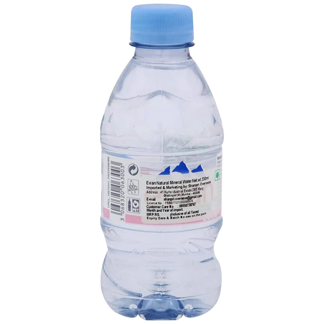 Evian Lot de 12 bouteilles d'eau minérale naturelle 330 ml