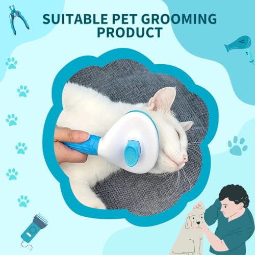 Image of Dog hair brush Thin Slicker dog Brush for hair dogs & Cat brush | Self Clean dog comb for deseeding brush for dog accessories & cat accessories