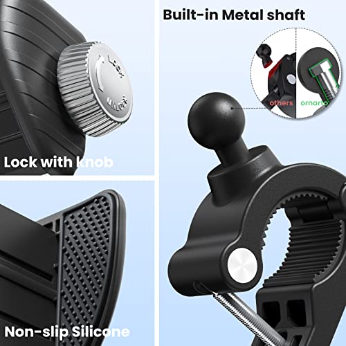 Ornarto Bike Phone Holder Mount, 360° Rotatable Motorcycle Bicycle Phone Mount, Cell Phone Holder Handlebar Clamp For Scooter/Bike, Compatible With Iphone, Samsung, 2.17~3.54" Wide Phones, Black #TOP4