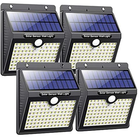 Pxwaxpy Solar Lights Outdoor, [97 LED-4 Pack] Super Bright Solar Security Lights Motion Sensor Lights Wireless Solar Wall Lights 270° Solar Powered Lights Waterproof 3 Modes for Garden Cover