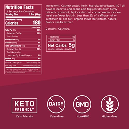 Bulletproof Fudge Brownie Collagen Protein Bars, Pack Of 12, Keto-Friendly Snack With Mct Oil #TOP1