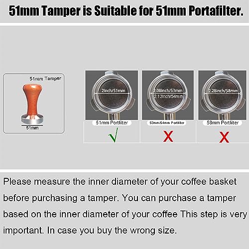 Compare 51mm Coffee Tamper for 51mm Portafilter, 51mm Espresso Tampers