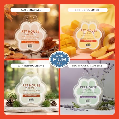 Image of One Fur All Pet House Spring and Summer Wax Melts for Pet Odor, Natural, Plant Based Soy Wax Melts, Long Lasting Fragrance for Fresh Smelling Homes, Watermelon Mojito