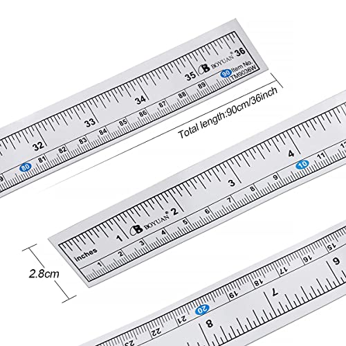 Ruban de mesure auto-adhésif 90 cm double échelle pouces cm pour établi 6 pcs