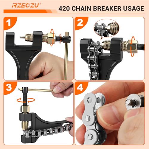 Image of Mini Bike 420 Chain Compatible with Coleman CT200U Predator 212 | Jackshaft Front Chain 42 Link + 90 Link Rear Drive Chain Replacement for CT200U-EX BT200X Baja MB200 Axis M200 Minibike Parts