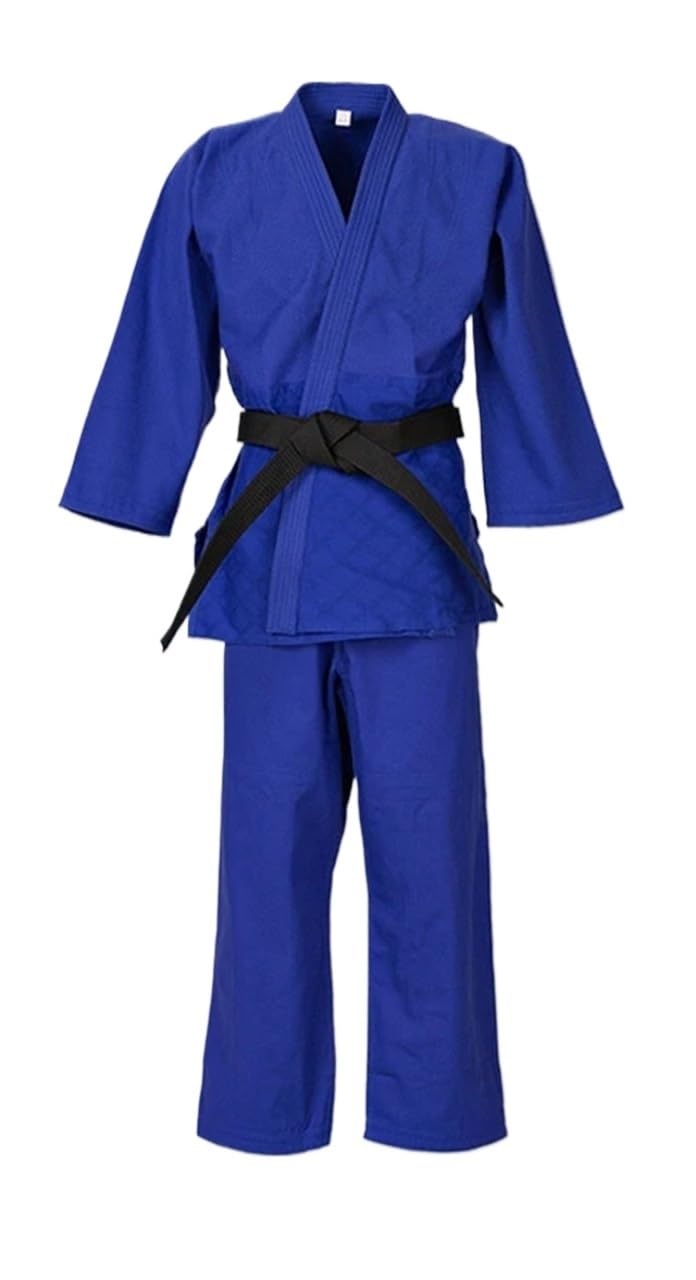 Tute da Judo Abiti da Judo addensati Standard da Uomo e da Donna in Cotone, Abiti da Judo, Abiti da Competizione Blu e Bianchi for Adulti per L'allenamento del Judo(Blue,160cm)