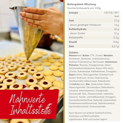 Krönner Teegebäck mit verschiedensten Sorten (250g) – Handgefertigte Butterkekse aus feinstem Mürbeteig – Hochqualitative Kaffeekekse – Kekse ohne Zusatzstoffe und künstliche Aromen