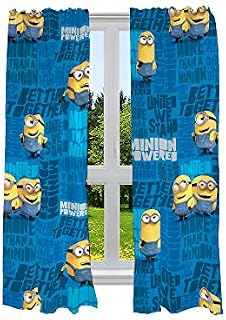 Franco Zestaw zasłon okiennych do pokoju dziecięcego, 208 x 160 cm, Despicable Me Minions