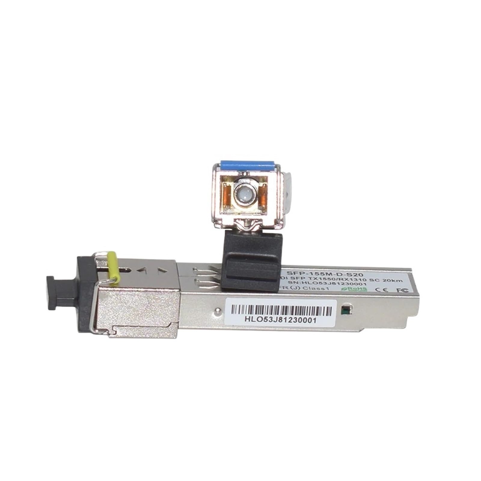 Transceptor SFP de un Solo núcleo 100Mbps 155M 1310nm/1550nm 20km Dom WDM/BiDi(SC)