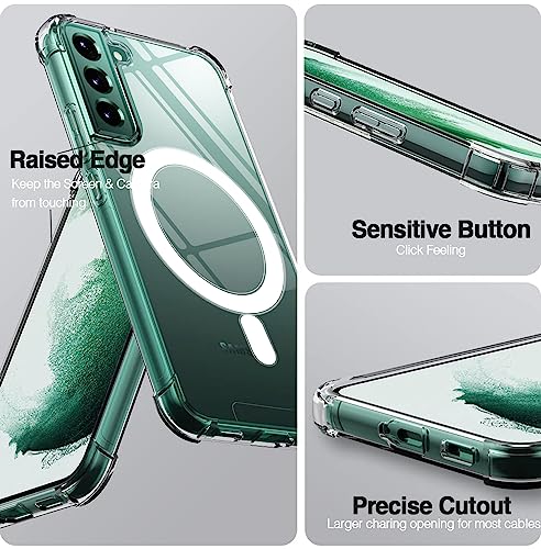KIOMY Clear Case for Samsung Galaxy S22 5G Shockproof Bumper Protective Cover with Airbags Corners Hybrid Design Hard PC Back with Flexible TPU Frame Magnetic Compatible with Magsafe Wireless Charge by KIOMY - Image 4