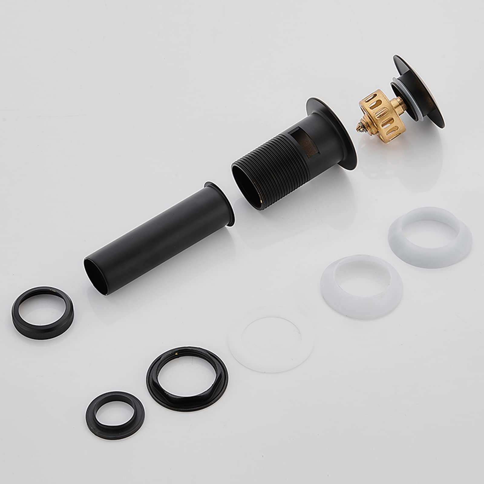 Reemplazo del tapón del lavabo, tapón del lavabo d Desagüe emergente con botón de desbordamiento Desagüe for lavabo de baño Desagüe for lavabo de tocador Desagüe de latón universal for grifo de baño L