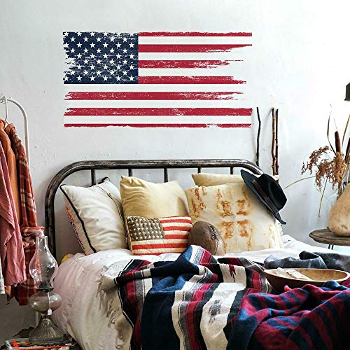 Roommates Rmk4661Gm Distressed American Flag Giant Peel And Stick Wall Decals #TOP22