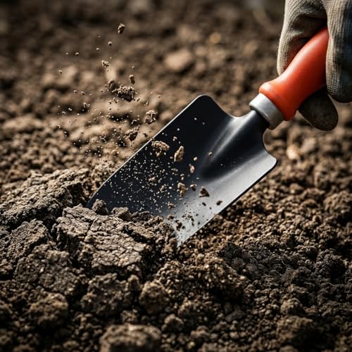 Image of Ocean Mart Garden Trowel - 1 PC (Red Handle, Metal Blade) | Tools for Home Garden | Durable and Sturdy Rust-Free Shovel | Premium Gardening Accessories