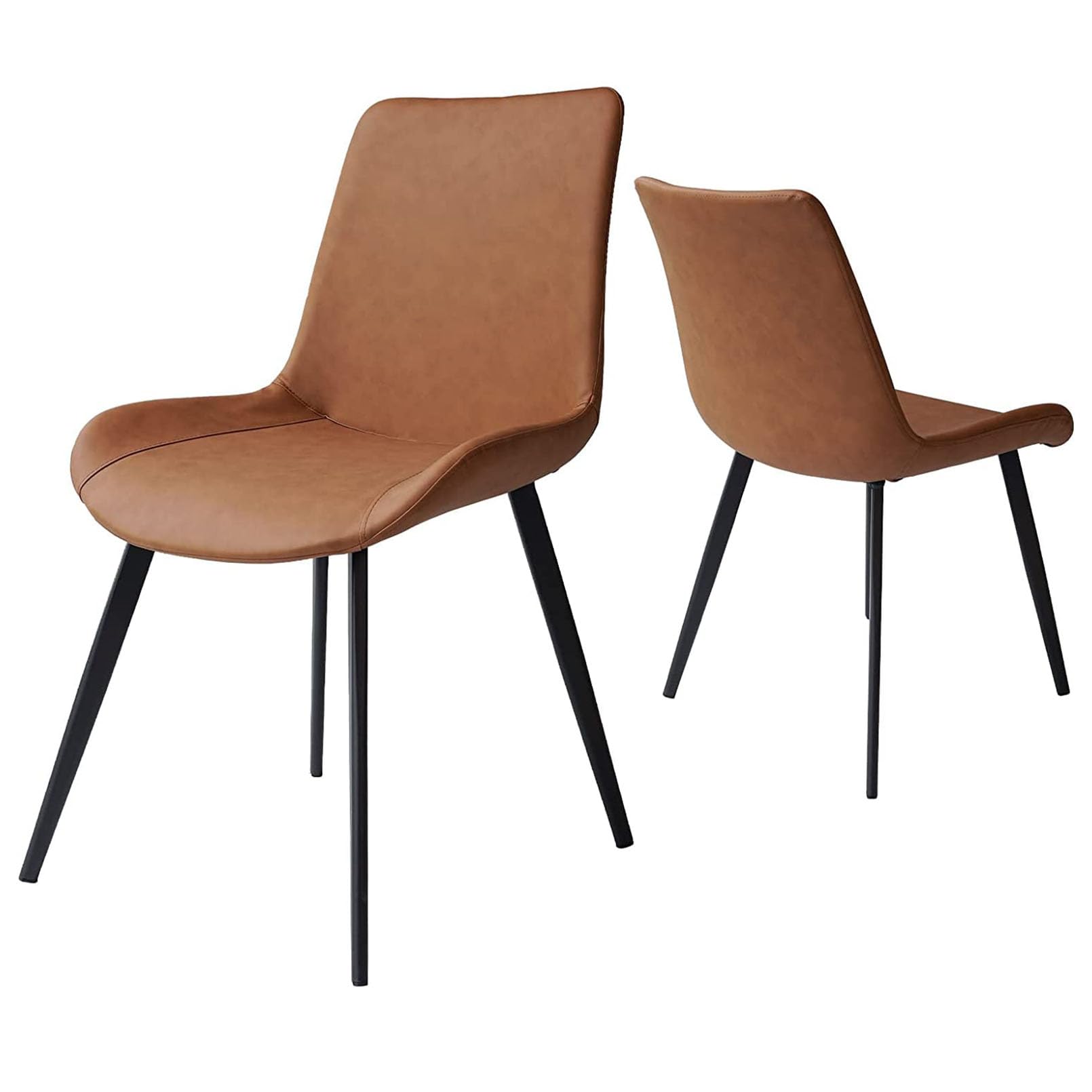 Chaise de salle à manger rembourrée simili cuir au confort premium