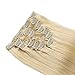 100% Remy Clip In Hair Extensions Human Hair Double Weft Human Extensions Clip In Hair Human Hair 14''-20'' Grade 8A Quality Full Head Set Long Soft Silky Straight (18''--70g, #613)