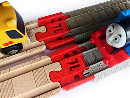 TrainLab Thomas Wood 2018 to Trackmaster (Brown 2009) Train Track Adapters (Red)
