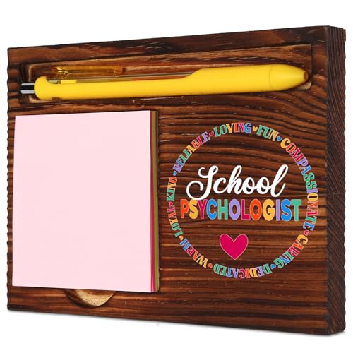 Vivopisew Appreciation Thank You Gifts for School Psychologist, Wood Office organizer for Educational Mental Health Professionals, Gifts for School Psychologist Week, Desk Retro Note Pad Holder VN498