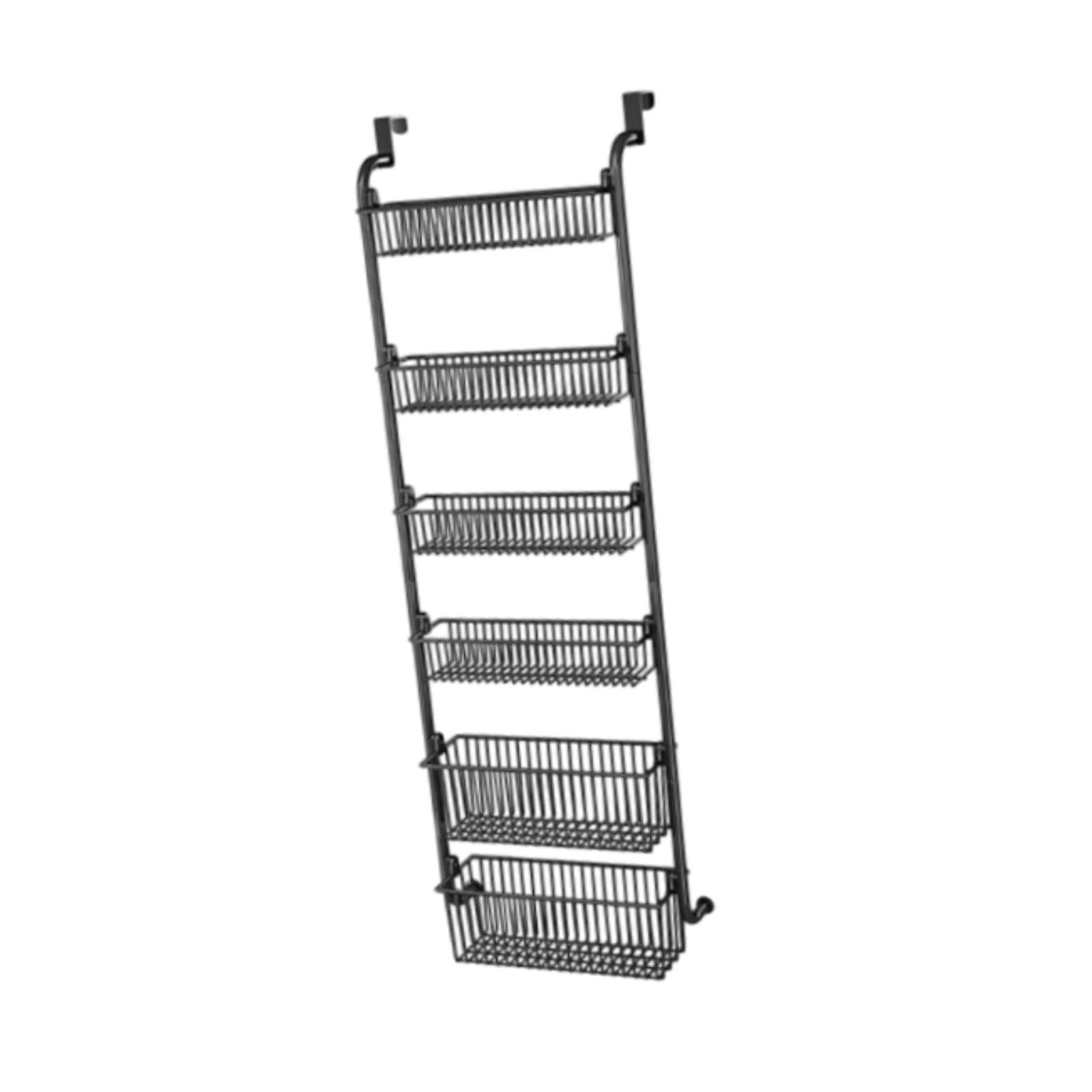 Organisateur De Rangement sur Porte De Door avec Paniers,Noir 6 Niveaux h 139cm
