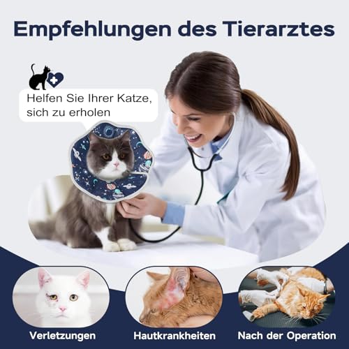Collarín ajustable para gato protector de heridas que facilita comer y dormir 8