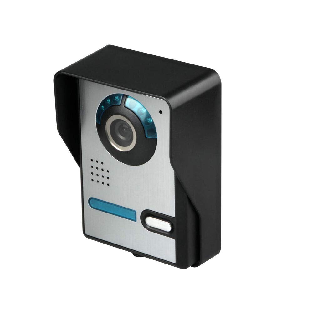 Videocitofono con sistema intercom per porta video, con monitor da 2 x 7 pollici e 1 fotocamera IR, impermeabilità IP65