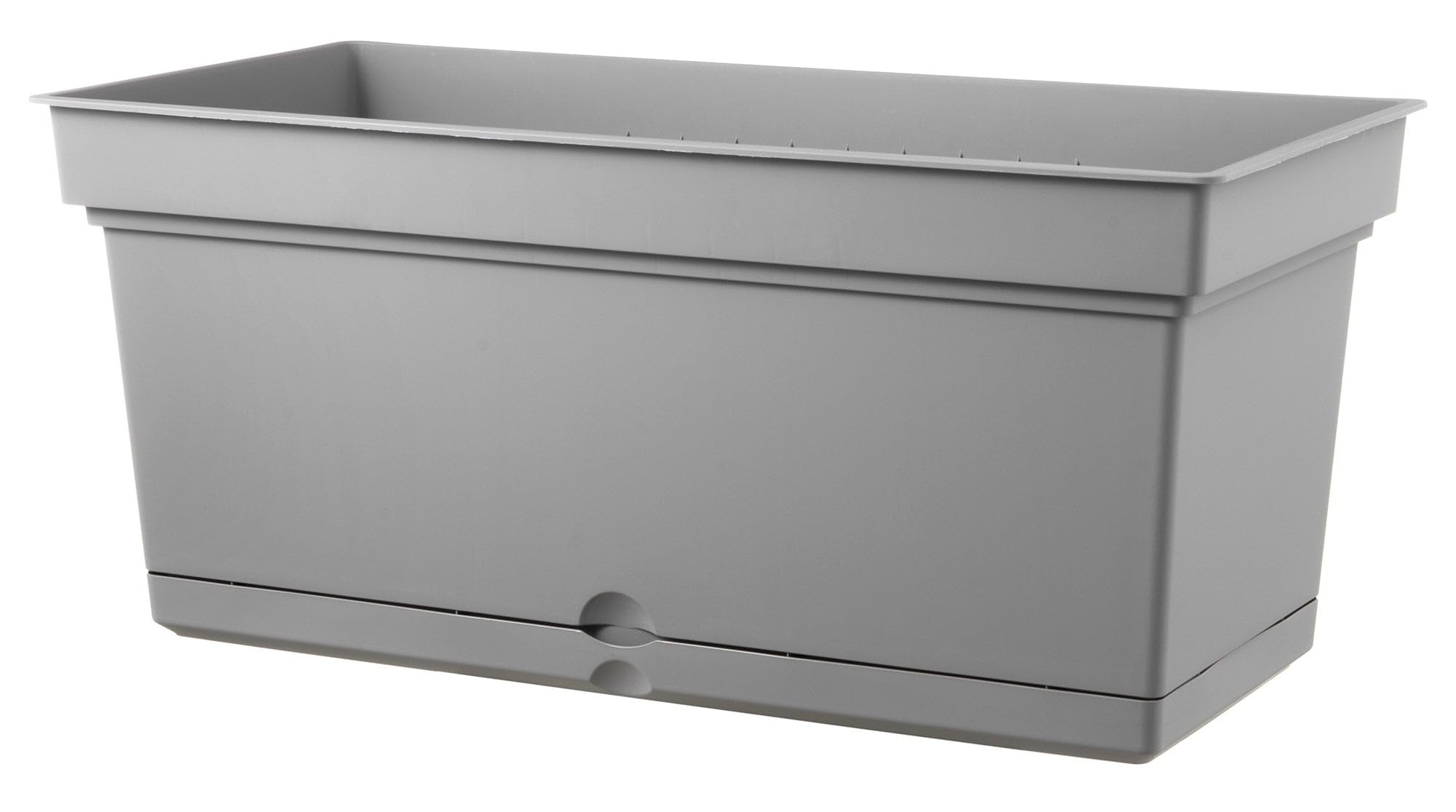 Vaso 98x47x47 cm in Polipropilene con Riserva d'Acqua e Sottovaso Aqua Elements 98 Grigio