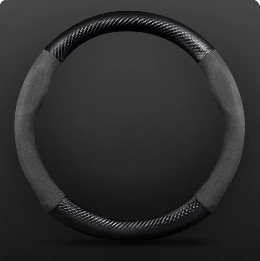 ZHANGLX Car Steering Wheel Cover for Mercedes Benz GLS/AMG X167 X166 SUV 2015-2025, Stylish Non Slip Premium Steering Wheel Cover for Steering Wheel With Logo
