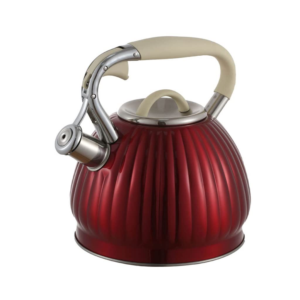 Tetera de Silbato de Acero Inoxidable de 3 l, 2 Colores, Compatible con Estufa de Gas y Estufa eléctrica. Color: A, tamaño BB. como se Muestra en la Imagen.