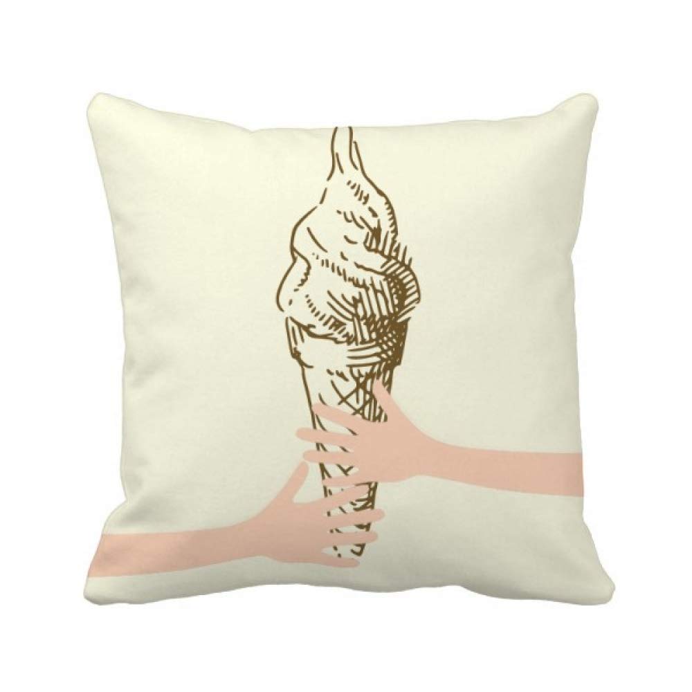 Housse de coussin marron imprimé artistique glace douce pour lit