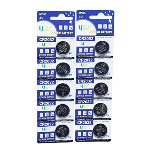 LJCELL CR2032 Battery,CR2032 3V Lithium Battery (10 Count) for Key Fob,Car Remote,Glucose Monitor