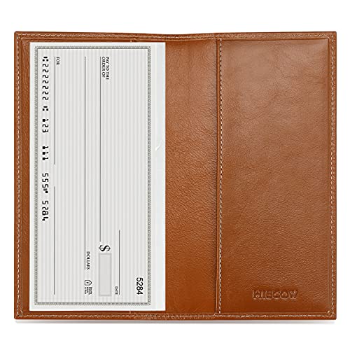 Image of HISCOW Minimalist Checkbook Cover - Full Grain Leather, Antiqued Brown, One Size, Minimalist