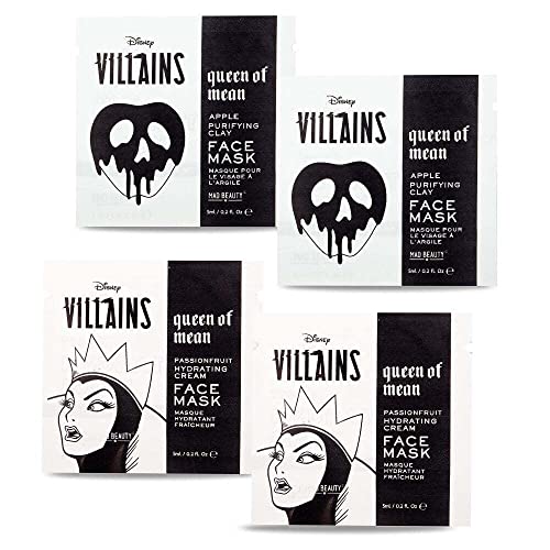 MAD BEAUTY Disney Villains Queen of Mean Headband & 4 Face Masks Set, Achieve Revitalized Skin & Keep Stray Hairs Away - Image 3