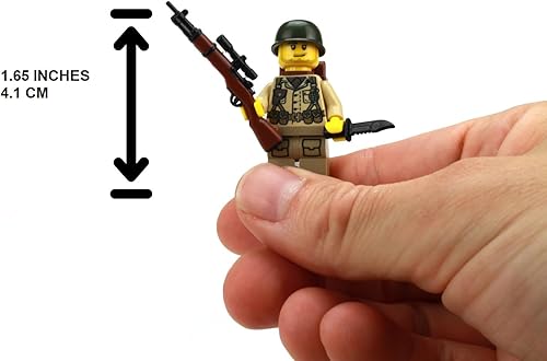 Miniatura 3 de Battle Brick Minifigura personalizada del soldado del ejército de los Estados Unidos de la Segunda Guerra Mundial de la Segunda Guerra Mundial  1.6