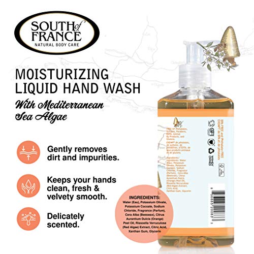 Orange Blossom Honey Clean Hand Wash By South Of France | Moisturizing Liquid Hand Soap With Mediterranean Sea Algae | 8 Oz Pump Bottle - Pack Of 3 #TOP1