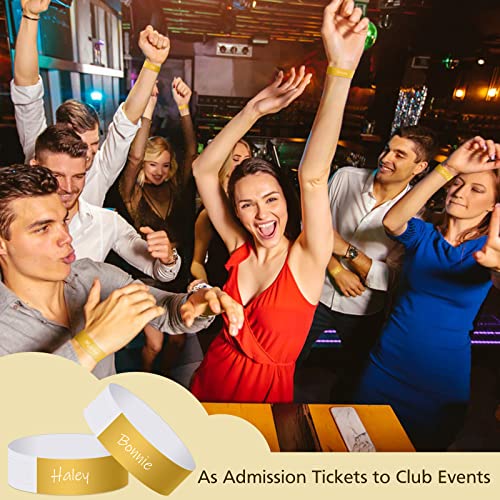 ASTARON Eintrittsbänder 400 Stück, Gold Einlassbänder für Events, Wasserdichte Festival Eintrittsbänder, Event Papierarmbänder Party Handgelenkband für Partys, Veranstaltungen, Clubs, Konzerte