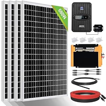 Solarpanel 12 V ECO-WORTHY 680W Solarmodul System mit 2.72kWh