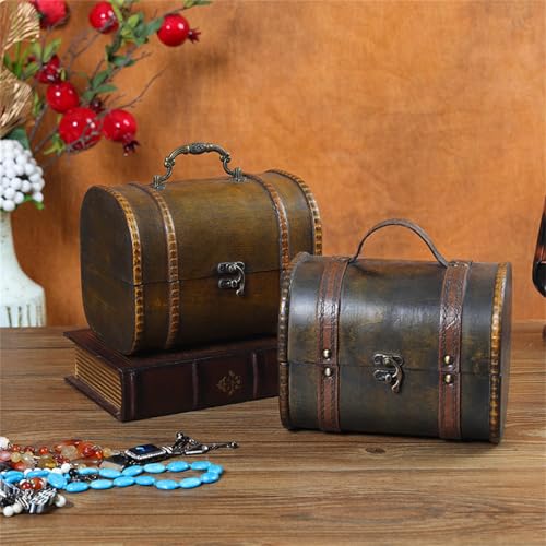 Boîte à collier portable et coffret bijoux texture bois de voyage - 8