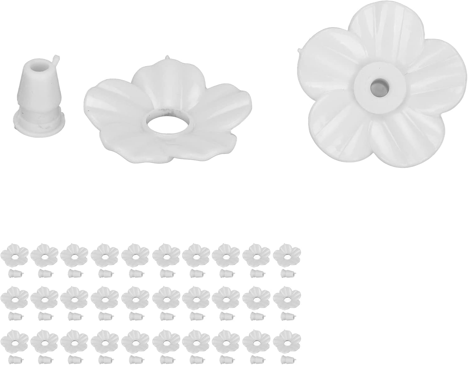 Garosa 30pcs Hummingbird Feeder Replacement Flowers Multicolor Decorative Feeding Ports for Outdoors White Hummingbird Feeder Accessories Flower Parts