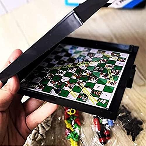 DZOZO 5 in 1 Chess Board Set Board Game Portable Travel Board Game Chessboard Flying Chess Checker Snake Chess Ladders Checker Educational Toy