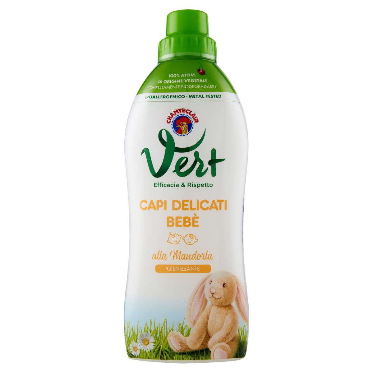 CHANTECLAIR VERT Detersivo per bambini, pacchetto di test per mandorle/talco, detersivo liquido Capi Delicati Bebè – Detersivo igienico per capi delicati – 8 x 750 ml