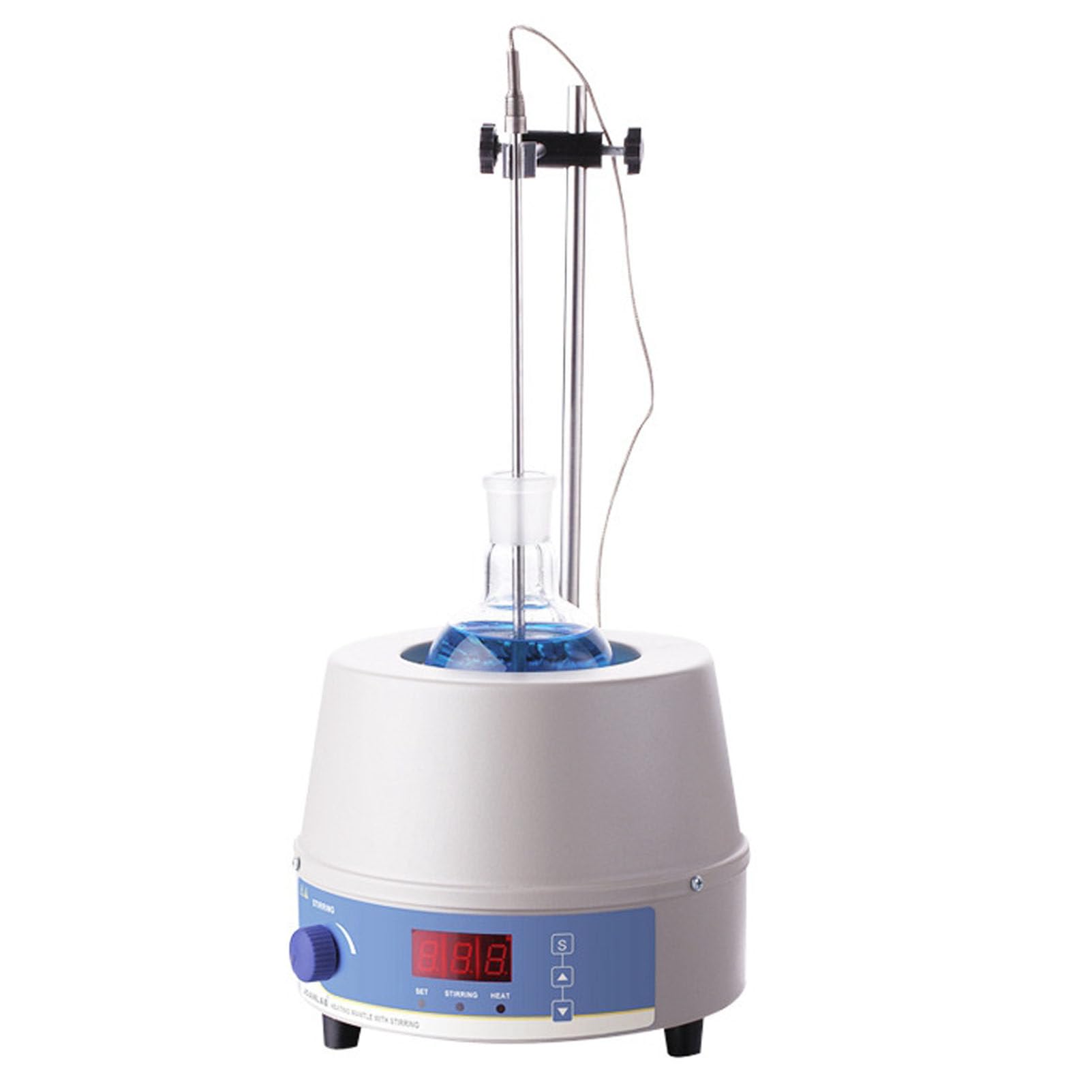 Agitador con manta calefactora de 500ml y agitación magnética digital para matraz de laboratorio
